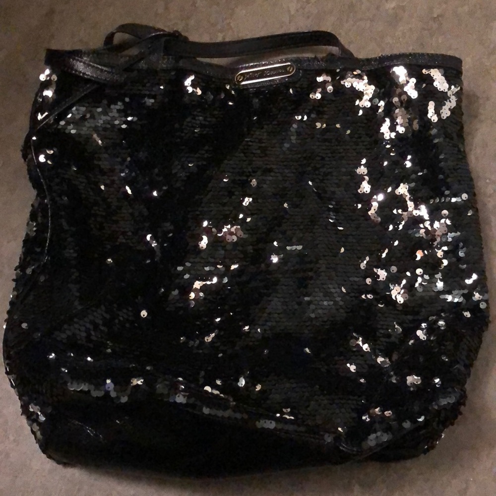 Betsey Johnson Black Sequin Tote